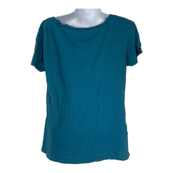Charlotte Russe Teal Modal-Cotton Blend Short Sleeve T-Shirt With Pocket - Size - Picture 2 of 3